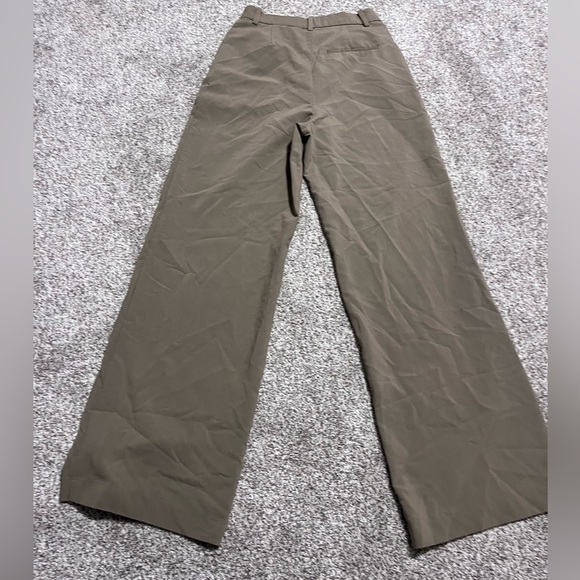Zara Taupe Wide Leg Trousers High Rise Dress Pants Size S - Picture 10 of 11